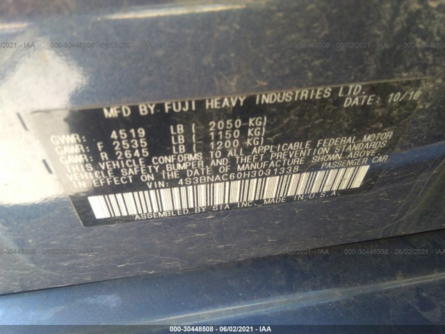 Photo 8 VIN: 4S3BNAC60H3031338 - SUBARU LEGACY 