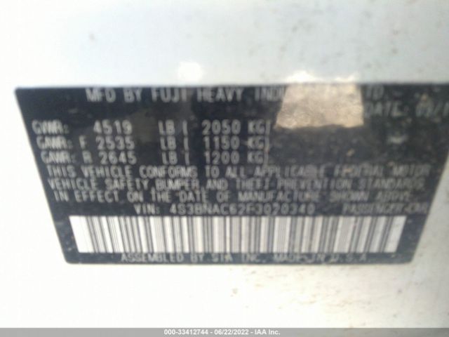 Photo 8 VIN: 4S3BNAC62F3020340 - SUBARU LEGACY 