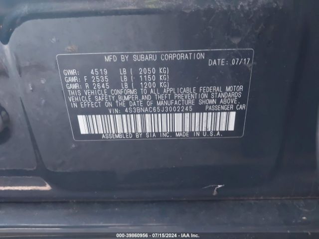 Photo 8 VIN: 4S3BNAC65J3002245 - SUBARU LEGACY 