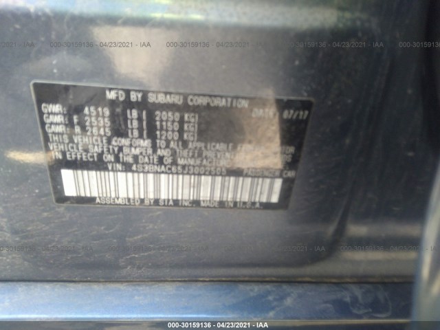 Photo 8 VIN: 4S3BNAC65J3002505 - SUBARU LEGACY 