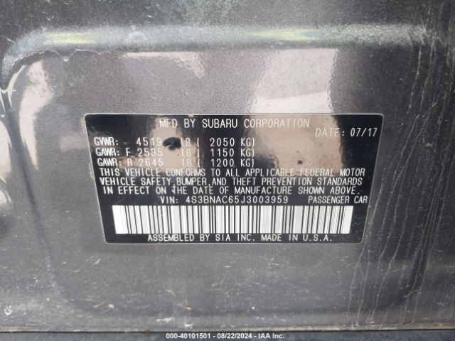 Photo 8 VIN: 4S3BNAC65J3003959 - SUBARU LEGACY 