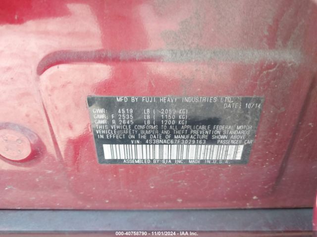 Photo 8 VIN: 4S3BNAC67F3029163 - SUBARU LEGACY 