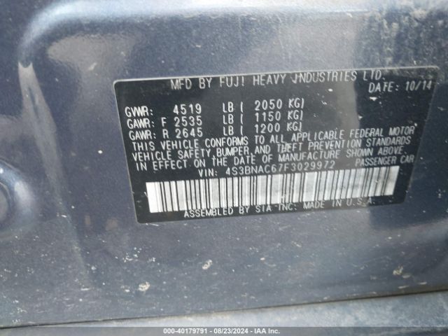 Photo 8 VIN: 4S3BNAC67F3029972 - SUBARU LEGACY 