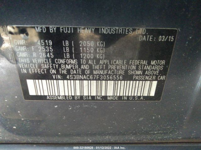 Photo 8 VIN: 4S3BNAC67F3056556 - SUBARU LEGACY 