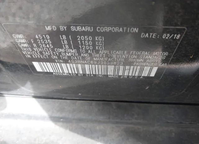 Photo 8 VIN: 4S3BNAC69J3033823 - SUBARU LEGACY 