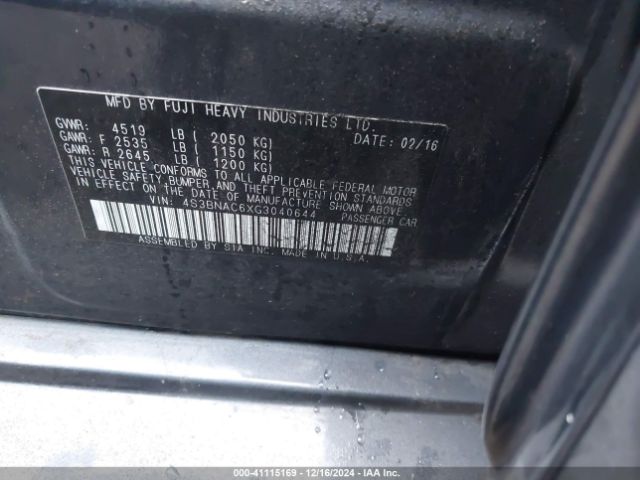 Photo 8 VIN: 4S3BNAC6XG3040644 - SUBARU LEGACY 