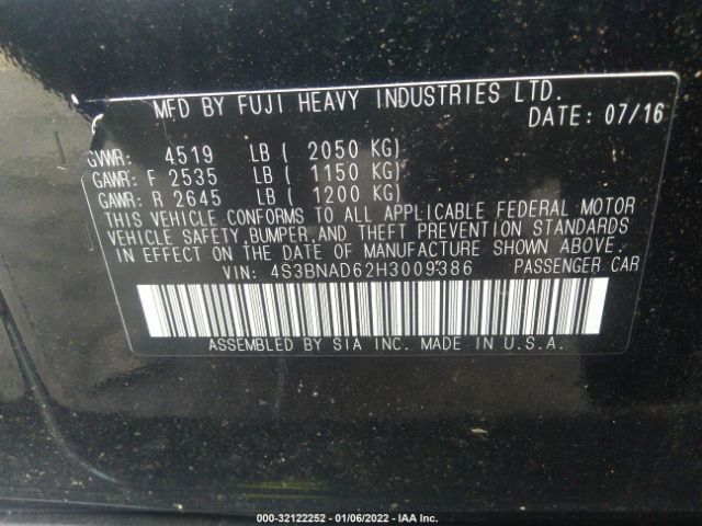 Photo 8 VIN: 4S3BNAD62H3009386 - SUBARU LEGACY 