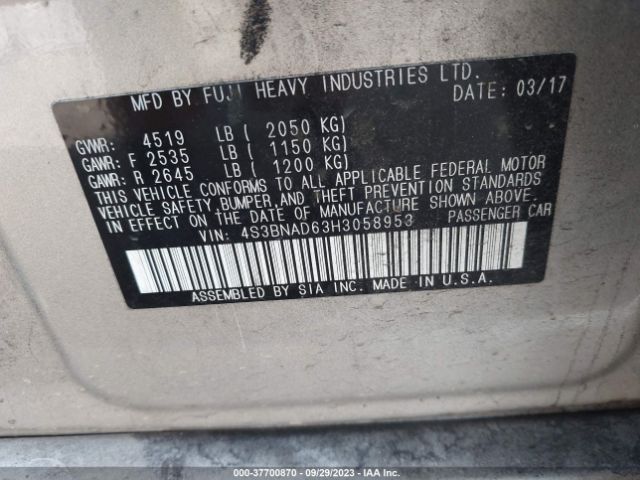 Photo 8 VIN: 4S3BNAD63H3058953 - SUBARU LEGACY 