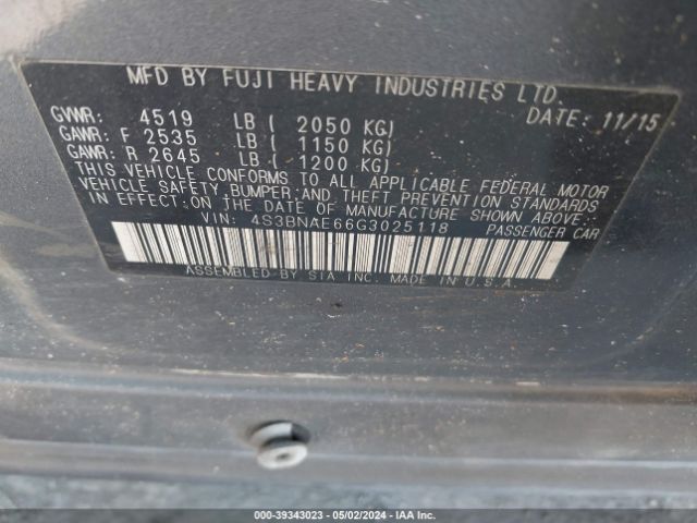 Photo 8 VIN: 4S3BNAE66G3025118 - SUBARU LEGACY 