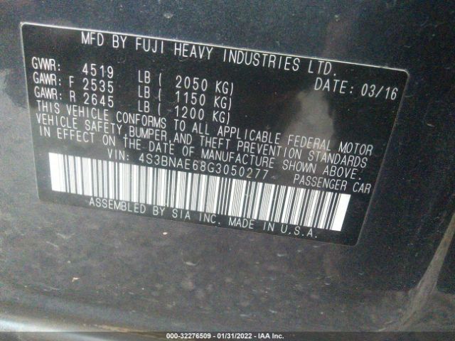 Photo 8 VIN: 4S3BNAE68G3050277 - SUBARU LEGACY 