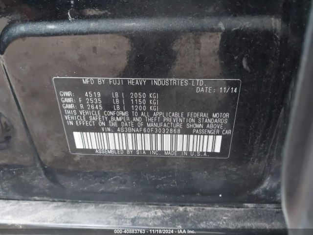 Photo 8 VIN: 4S3BNAF60F3032868 - SUBARU LEGACY 