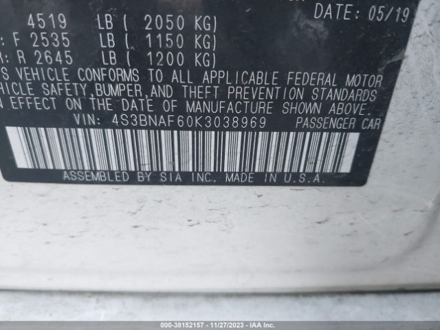 Photo 8 VIN: 4S3BNAF60K3038969 - SUBARU LEGACY 