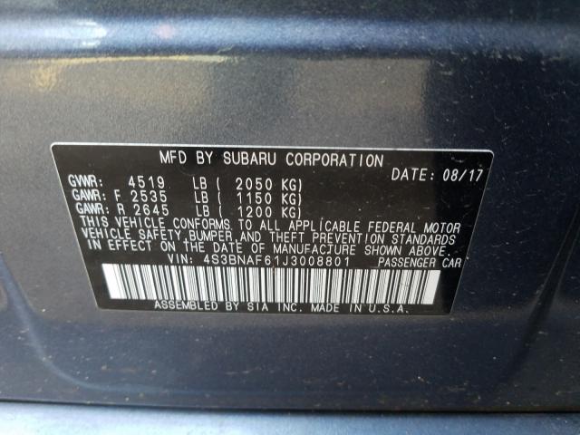 Photo 9 VIN: 4S3BNAF61J3008801 - SUBARU LEGACY 2.5 