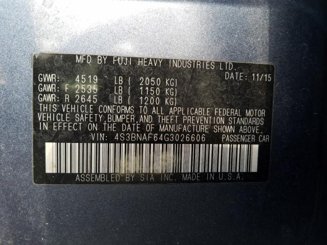 Photo 9 VIN: 4S3BNAF64G3026606 - SUBARU LEGACY 2.5 