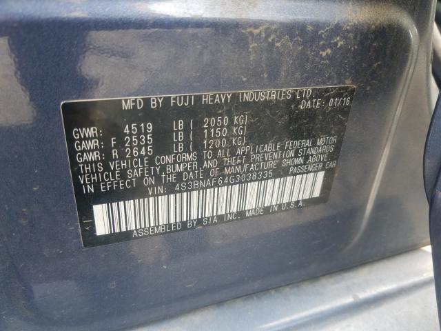 Photo 9 VIN: 4S3BNAF64G3038335 - SUBARU LEGACY 2.5 