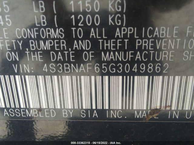 Photo 8 VIN: 4S3BNAF65G3049862 - SUBARU LEGACY 