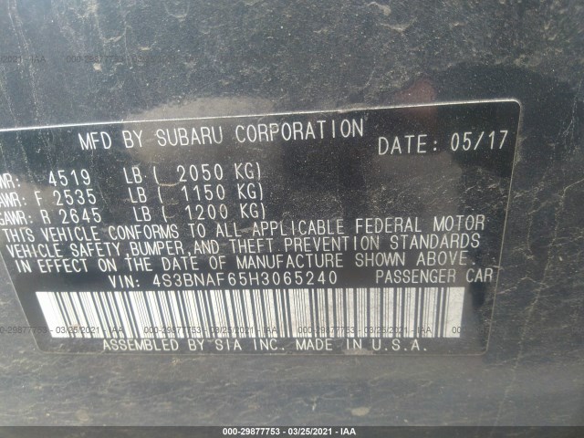 Photo 8 VIN: 4S3BNAF65H3065240 - SUBARU LEGACY 