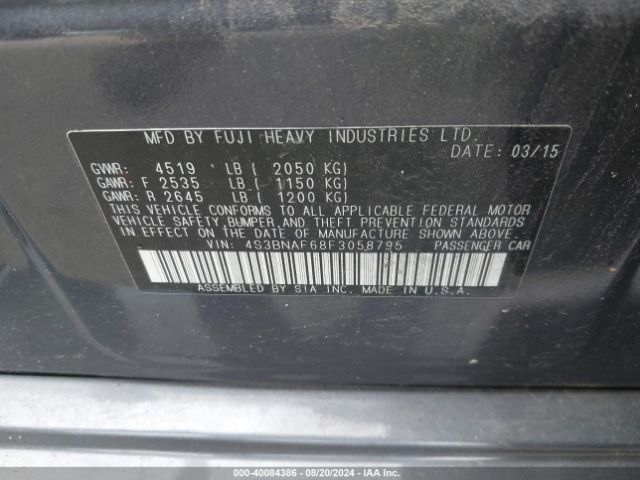 Photo 8 VIN: 4S3BNAF68F3058795 - SUBARU LEGACY 