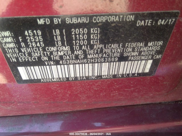 Photo 8 VIN: 4S3BNAH62H3063569 - SUBARU LEGACY 