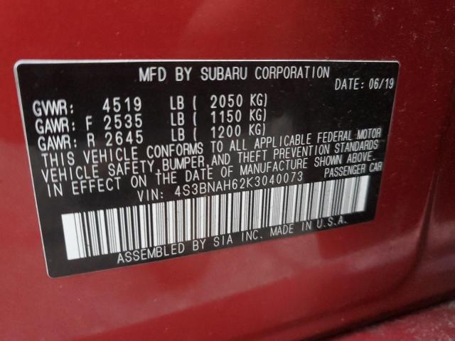 Photo 12 VIN: 4S3BNAH62K3040073 - SUBARU LEGACY 