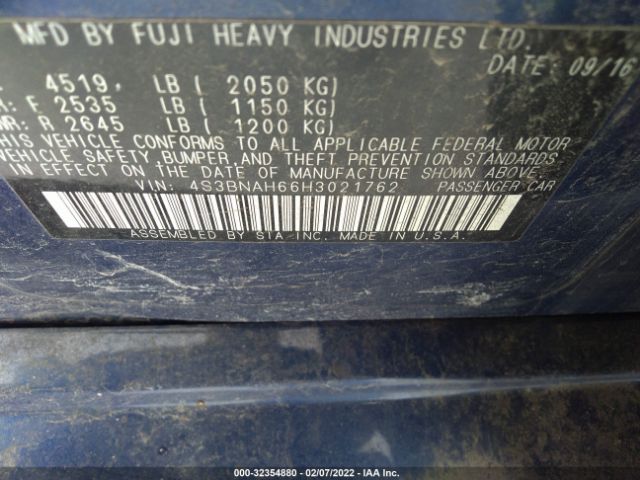 Photo 8 VIN: 4S3BNAH66H3021762 - SUBARU LEGACY 