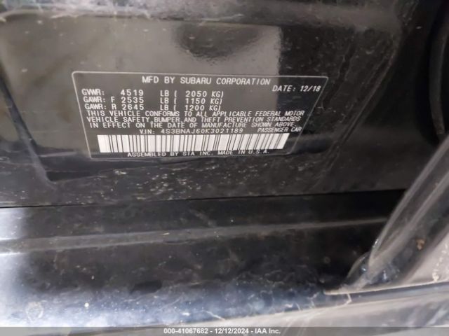 Photo 8 VIN: 4S3BNAJ60K3021189 - SUBARU LEGACY 