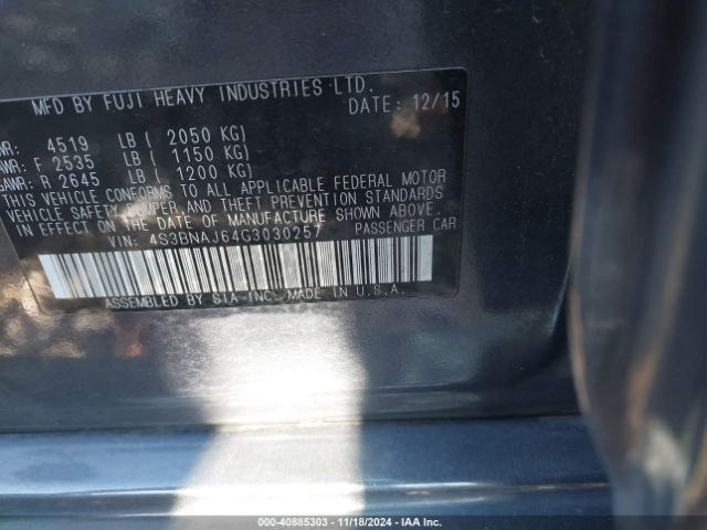 Photo 8 VIN: 4S3BNAJ64G3030257 - SUBARU LEGACY 