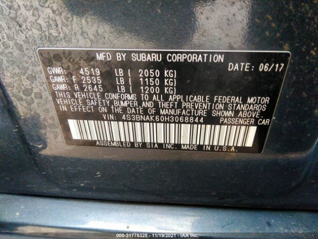 Photo 8 VIN: 4S3BNAK60H3068844 - SUBARU LEGACY 