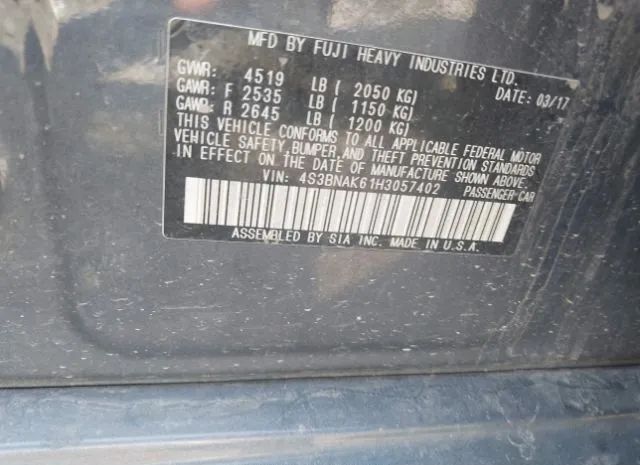 Photo 8 VIN: 4S3BNAK61H3057402 - SUBARU LEGACY 