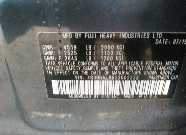 Photo 8 VIN: 4S3BNAL66G3002229 - SUBARU LEGACY 