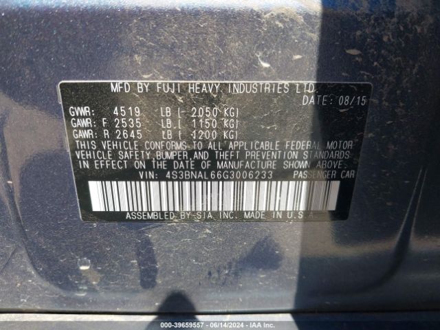 Photo 8 VIN: 4S3BNAL66G3006233 - SUBARU LEGACY 