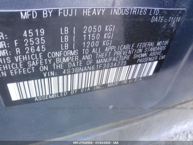 Photo 8 VIN: 4S3BNAN61F3034775 - SUBARU LEGACY 