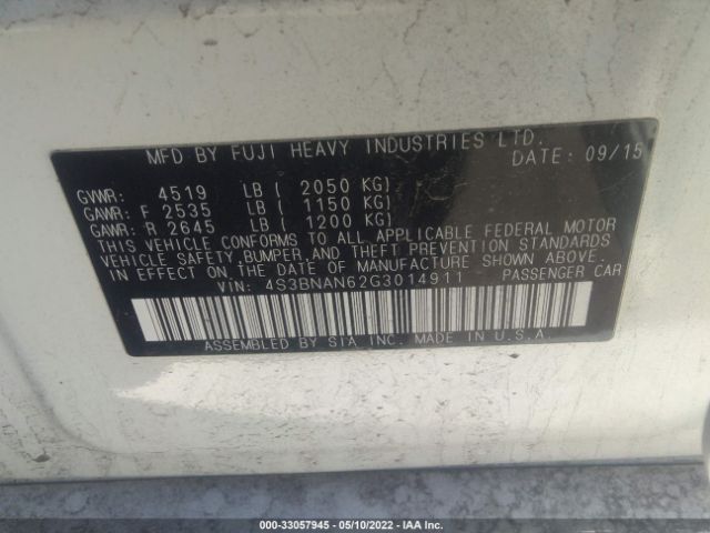 Photo 8 VIN: 4S3BNAN62G3014911 - SUBARU LEGACY 