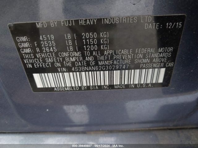 Photo 8 VIN: 4S3BNAN62G3029747 - SUBARU LEGACY 