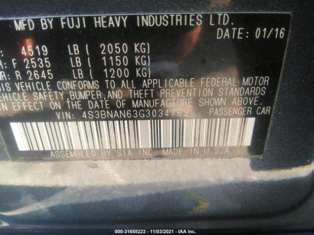 Photo 8 VIN: 4S3BNAN63G3034763 - SUBARU LEGACY 