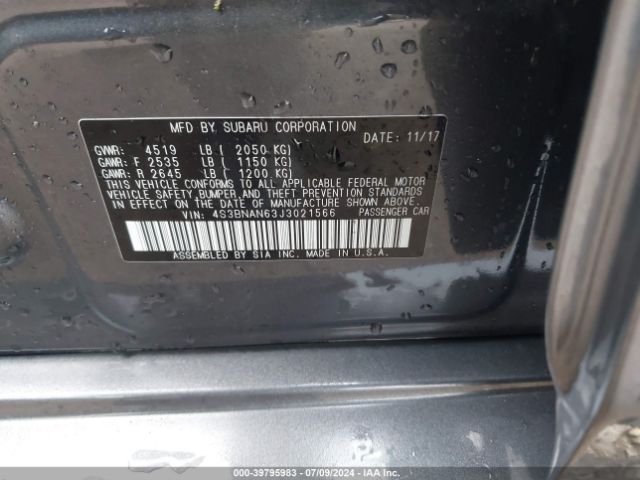 Photo 8 VIN: 4S3BNAN63J3021566 - SUBARU LEGACY 