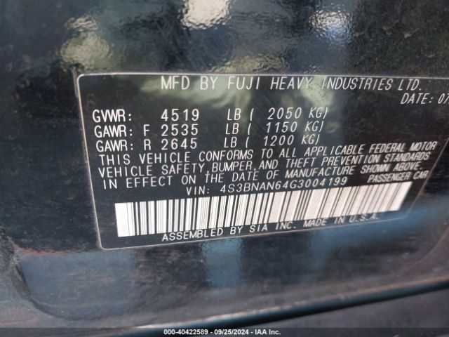 Photo 8 VIN: 4S3BNAN64G3004199 - SUBARU LEGACY 