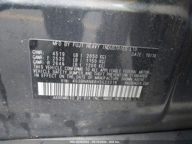 Photo 8 VIN: 4S3BNAN68H3033318 - SUBARU LEGACY 