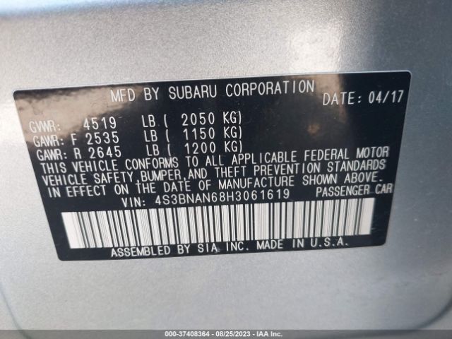 Photo 8 VIN: 4S3BNAN68H3061619 - SUBARU LEGACY 