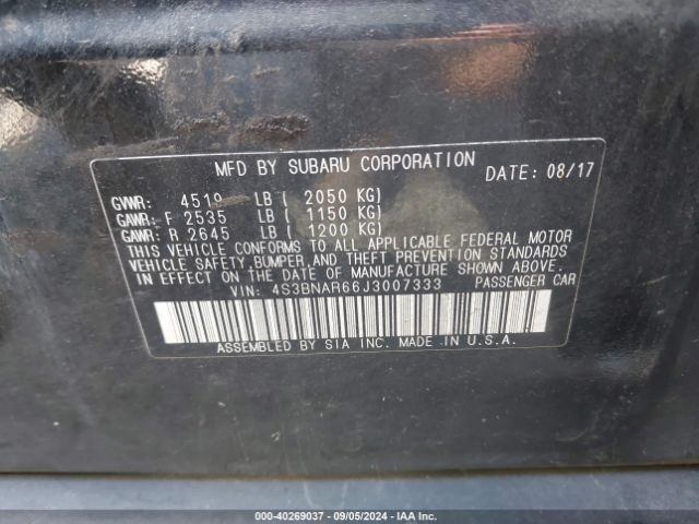 Photo 8 VIN: 4S3BNAR66J3007333 - SUBARU LEGACY 