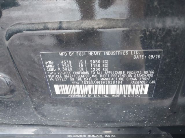 Photo 8 VIN: 4S3BNAR68H3026184 - SUBARU LEGACY 