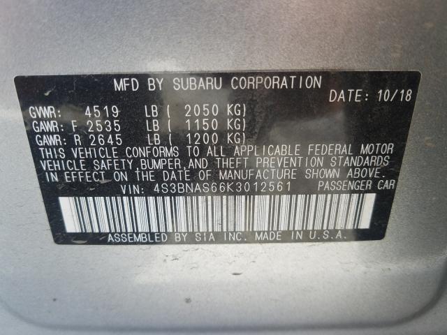 Photo 9 VIN: 4S3BNAS66K3012561 - SUBARU LEGACY SPO 