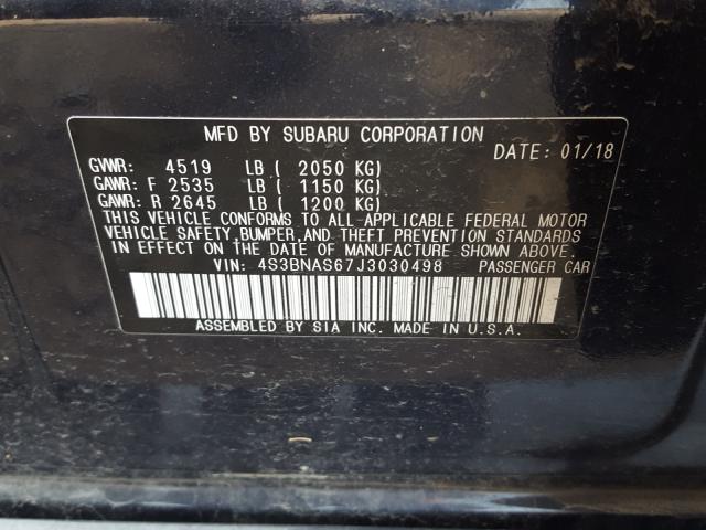 Photo 9 VIN: 4S3BNAS67J3030498 - SUBARU LEGACY SPO 