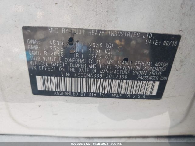 Photo 8 VIN: 4S3BNAS69H3012966 - SUBARU LEGACY 