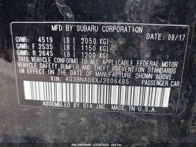 Photo 8 VIN: 4S3BNAS6XJ3006485 - SUBARU LEGACY 