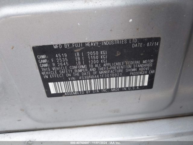 Photo 8 VIN: 4S3BNBA61F3010021 - SUBARU LEGACY 