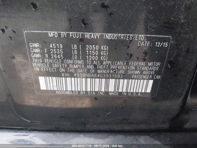 Photo 8 VIN: 4S3BNBA64G3031592 - SUBARU LEGACY 