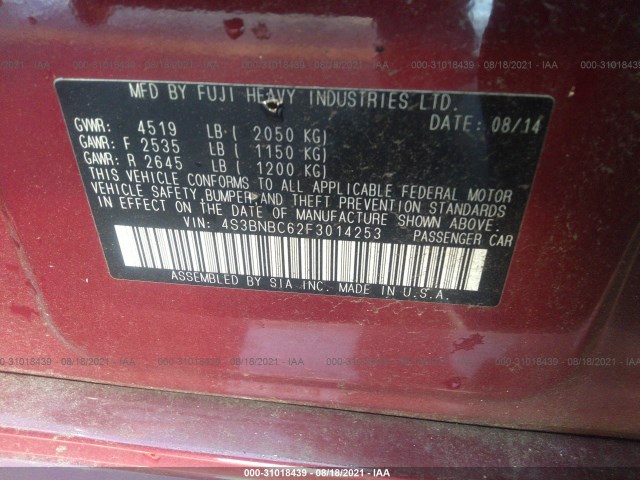 Photo 8 VIN: 4S3BNBC62F3014253 - SUBARU LEGACY 