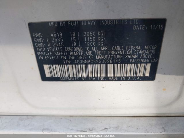 Photo 8 VIN: 4S3BNBC62G3026145 - SUBARU LEGACY 