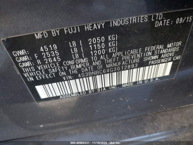 Photo 8 VIN: 4S3BNBC64G3012893 - SUBARU LEGACY 